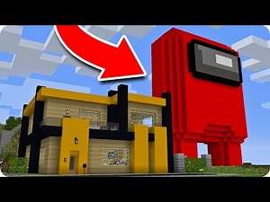 APARECE UN AMONG US GIGANTE AL LADO DE MI CASA EN MINECRAFT 😱