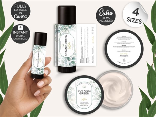 Lip Balm Label Templates, DIY Printable Chapstick Label, Custom Lip Gloss, Lip Tin Labels, Editable Lip Stick Tube Packaging, Floral, BGB2 - Etsy UK