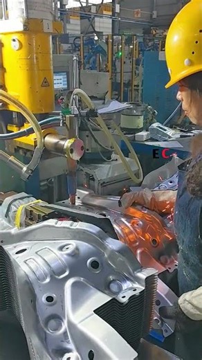 High-Tech Spot Welding in a Modern Automotive Manufacturing Plant #frictionwelding
