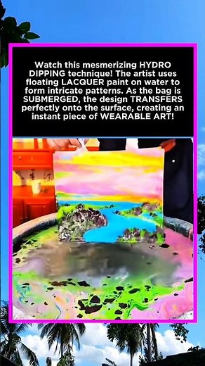 Satisfying Hydro Dipping Art! 🎨 Customizing a Bag with Water Transfer Printing