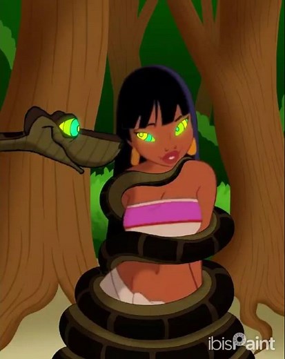 Chel coiled by Kaa manip timelapse