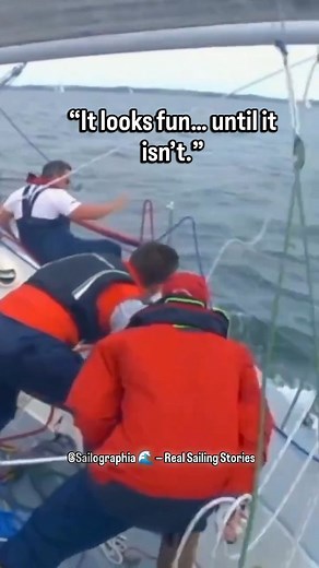 Sailing is beautiful, but safety always comes first. In just seconds, a gybe or a broach can turn into a dangerous situation. Stay alert, stay safe – the ocean has no mercy. ⛵ Accidents happen when we least expect it. ⚠️ Always respect the wind, the waves, and the boom. 🙏 Wishing safe sailing to everyone out at sea. Sailographia 🌊 — Real Sailing Stories #Sailographia #SailingLife #YachtRacing #SailingAccidents #StaySafeAtSea #BoomStrike #Broach #ManOverboard #SailSafe #OceanLife #SailingWorld 