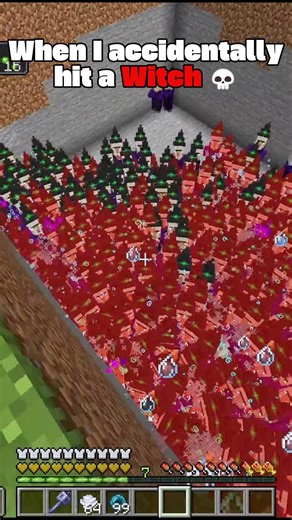 When I accidentally hit a witch 💀 #minecraft #shorts #trend