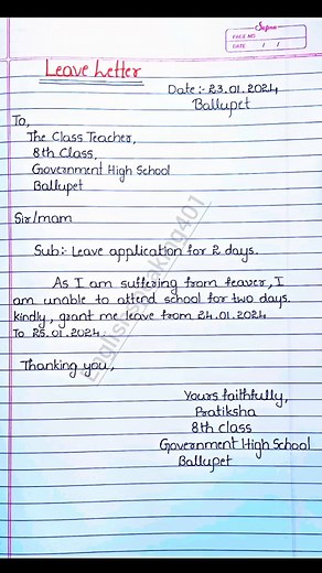 || leave letter writing || | Englishspeaking401