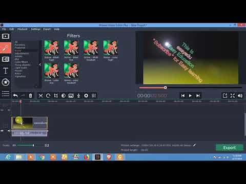 how to add and remove Video filters in movavi video editor Tutorial