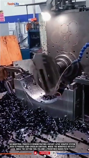 Innovation Rotary Lathe Scraper System: Semi Circular Contour Turning #tech
