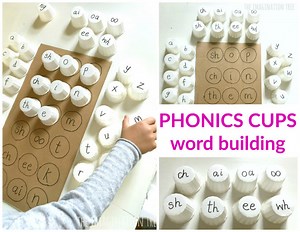 Phonics Cups Literacy Game - The Imagination Tree