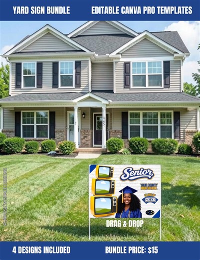Editable Senior Graduation Yard Sign Templates (canva Pro), Sports Designs | Instant Download - Etsy