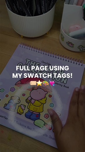 🏷️⭐️🎨💘 FULL PAGE of coloring with the help of my children! LOL 🤭 these swatch tags are obviously items i took SO LONG and so much EFFORT to create 🥹 i absolutely love seeing every single of you purchase them and ADORE them as much as I DO! 🥰 i thought i would show you a lil’ showcase on how i would use my own tags when i do color pages sometimes! 😉 i hope you enjoy! 💘 #colorwithme #coloring #color #coloringbook #colortok
