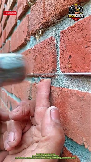 Measuring and Creating a Straight Line on a Brick Wall Using a String Line #ConstructionTools