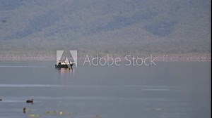 Fishing boat at Lake Proserpine a rural locality in the Whitsunday Region, Queensland, Australia.In the 2021 census, Lake Proserpine had a population of 6 people