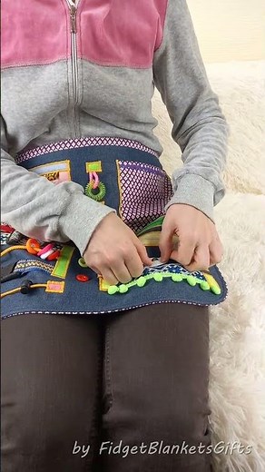 Dementia Fidget Apron & Sensory Blanket | Alzheimers Activity Quilt for Seniors | Busy Blanket