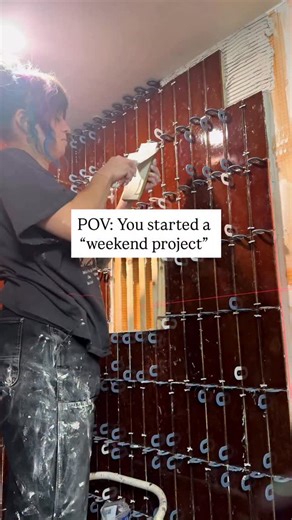 33K views · 436 reactions | Are you time blind too? I’ll probably be ready to grout in 2089. Why do I always think things will take a day or two?? It’s looking good tho, right? #diyrenovation #imtired #diyhomeprojects #eclectichome #bathroomreno #bathroominspo | Ms. Vicious Design | Facebook