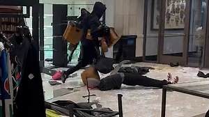 Moment fifty looters armed with bear spray ransack LA Nordstrom