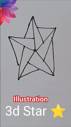 How to Draw a 3D Star illustration Five-Pointed Star | Easy Optical Illusion #3DStarDrawing