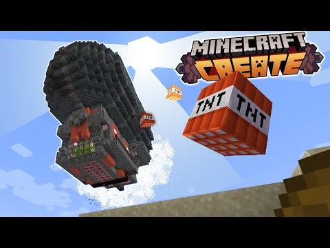 I flied my Zeppelin Base across 100 blocks in Base Minecraft Create (not Clockwork!)