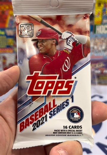 Pack rip of 2021 MLB Topps Series 1 Baseball Cards. Hard to believe these are 5 years old already! #sportscards #baseballcards #packopening #cardbreaks #topps