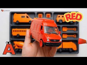 Learn Colors with Vehicles 🚗 Color Song for Kids | Red, Blue, Green, Yellow & Pink Toy Trucks