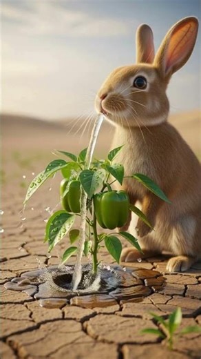 Shortvideo|The Sad Story of Two Rabbits | Bell Pepper Plant in the Desert |Ai animation shorts