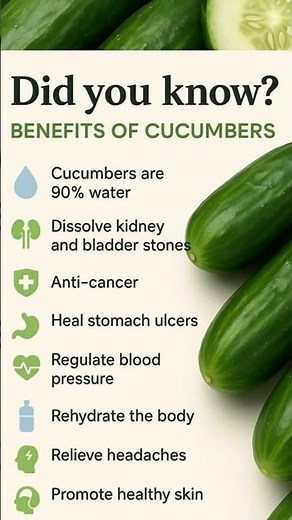 Benefits of using cucumbers