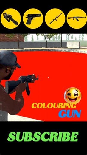 Which gun will change the swimming pool colour 🤯 ? In Indian Bike Driving 3d #shorts​ #gta