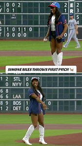 Simone Biles threw out the first pitch at the Astros gameWhat can’t she do?(via @MLB) | Yahoo Sports