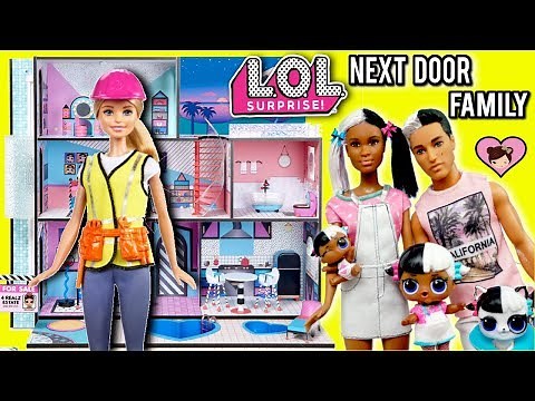 Barbie Helps LOL Family Move to New LOL Surprise Dollhouse with Pool