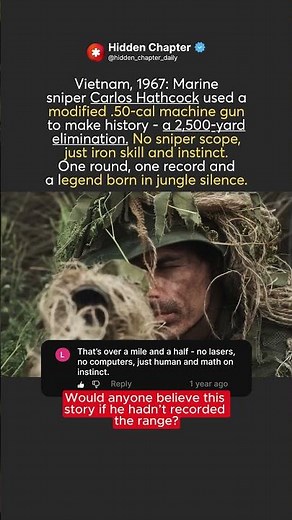 🎖Carlos Hathcock: The 2,500‑Yard Shot at Vietnam War 💥