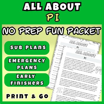 Pi Day Reading Comprehension Puzzles Math ELA Sub Plans Early Finishers