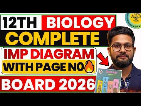 CLASS 12 BIOLOGY COMPLETE MOST IMP DIAGRAMS WITH PAGE NUMBERS | 12TH BIOLOGY BOARD EXAM 2026 |