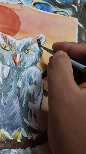 create owl with water colour tutorial