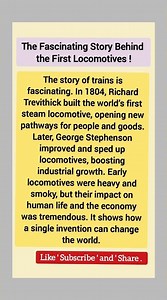 The Fascinating Story Behind the First Locomotives !#FirstLocomotive #SteamEngines