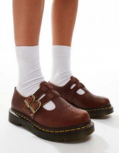 Dr Martens 8065 mary jane shoes in tan leather | ASOS