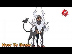 How to draw Mega Houndoom Pokemon Step by step tutorial