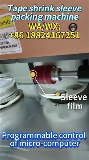 China Factory Automatic Tape Sleeve Label Shrink Packing Machine With Color Film