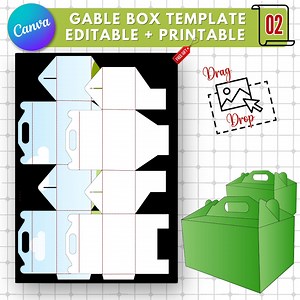 Editable Gable Box Canva Template: DIY Party Favor Box (digital Download) - Etsy
