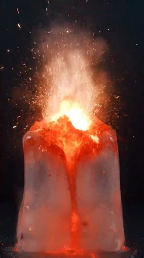 What Happens When Thermite Meets Ice #shorts #science #experiment