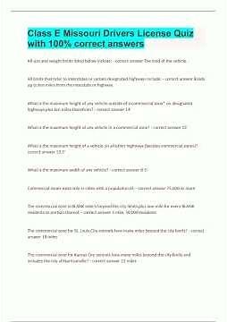 Class E Missouri Drivers License Quiz With 100 Correct Answers