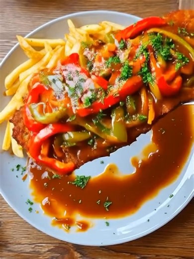 🥩 Schnitzel mit Paprikasoße und Pommes Komplettes Rezept im KOMMENTAR Guten Appetit | Alte Oma Rezepte