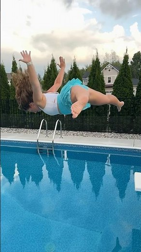 Running and High Dive Jumping into the Swimming Pool with Clothes On #shorts