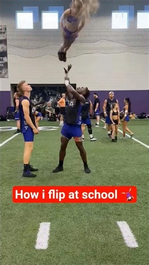 How girls flip at cheerleading vs flip at gym 🤣