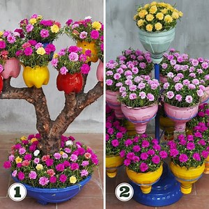 Creative Flower Garden With Old Trees & 3 Storey Tower Garden 😍 | Diy Garden World