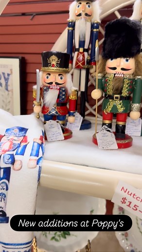New additions at Poppy's Vintage Market include beautiful crocheted angels, Advent calendar, nutcrackers, holiday towels and unique Christmas tree with ceramic ornaments. Open every day but Sunday and Wednesday. | Crafts by Margie | Facebook