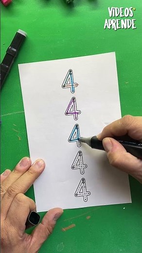 How to write the number 4 easily and simply - Learn videos #writing #numbers