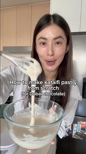 How to make kataifi pastry from scratch for Dubai chocolate! 🍫 #food #recipe #dubaichocolate
