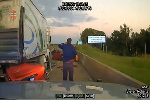 17K views · 228 reactions | Lady flees from Traffic Stop. Slams into box truck splitting car in half - Arkansas State Police | Dash Cam Fails 6 | Facebook