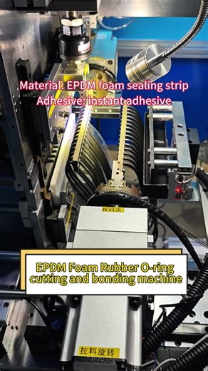EPDM Foam sealing strip automatic. #oringbondingmachine #epdmfoam #epdmfoamgluingmachine