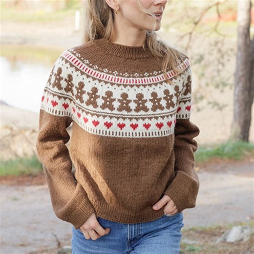 Gingerbread Man Christmas Sweater Knitting Pattern Fair Isle Holiday Jumper Design Women Download PDF - Etsy