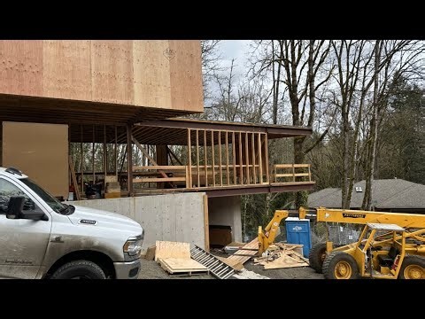 Modern House Part 15- Upper floor deck and walls