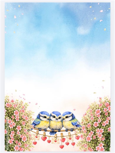 A4 Notepad With Blue Tits, Printed on One Side Only. Writing Pad, Notepad, Pad of Stationery - Etsy